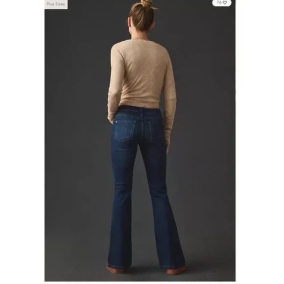 NWT Anthropologie Pilcro The Icon Low Rise Flare Dark Blue Size 25 - Picture 4 of 7